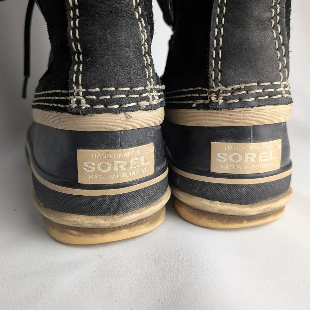 SOREL Women Winter Black Boots Suede Waterproof Size 5 US Snow Boots - Picture 5 of 10